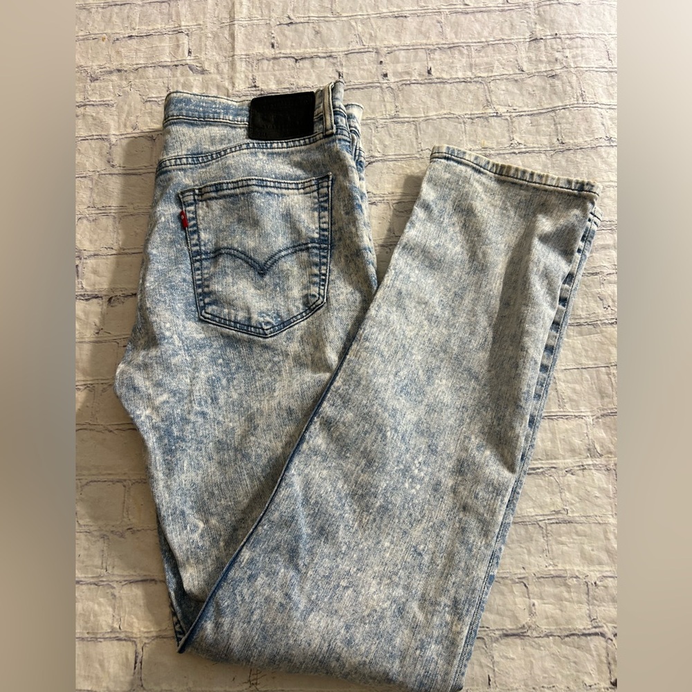LEVI STRAUSS VTG ACID WASH WITH BLACK PATCH LABEL MENS SIZE W36x34 COTTON BLEND - Picture 4 of 8